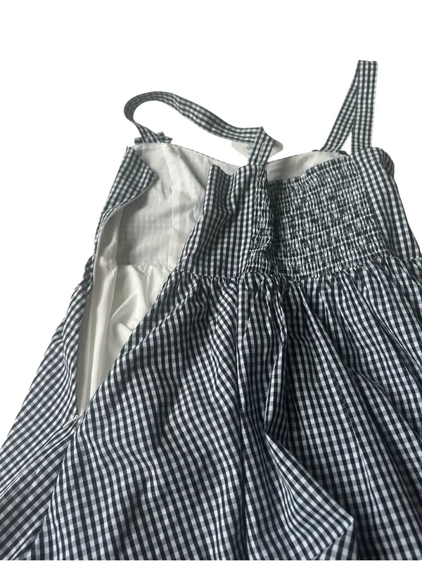 Altar’d State black and white gingham mini dress with delicate bow details - Image 10