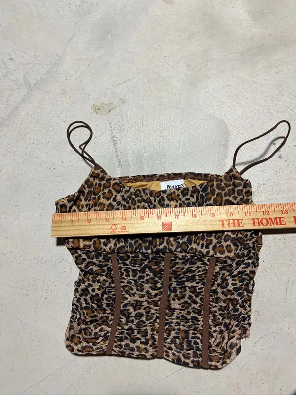 Princess Polly Leopard Print Ruched Cami Top - Brown 4 - Image 4
