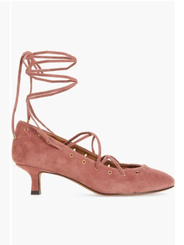 NEW Madewell Remy Wraparound Ankle Strap Kitten Heel Pump 8.5 M, ROSY MAUVE - Image 4