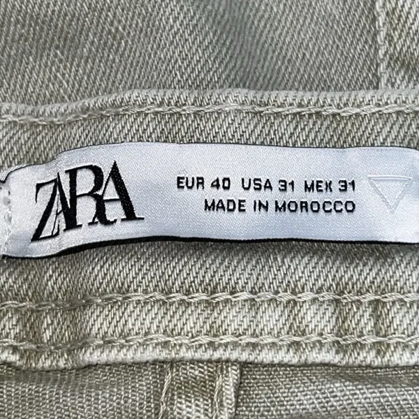Zara Women High‎ Waisted Denim Jean Shorts 8” Size 31 Tan Mom Casual Summer Boho - Image 7