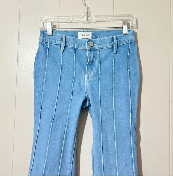 Frame Jeans Vanderbilt Women's Light Blue Low Rise Flare Size 25 - Image 3