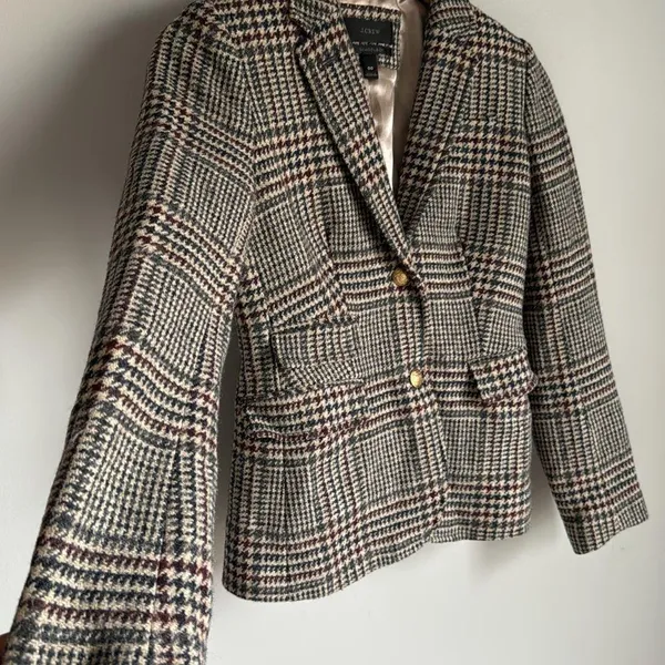 J. Crew Schoolboy Wool Houndstooth Plaid Blazer 0 - Image 6