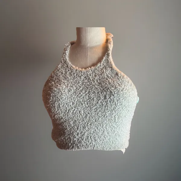 skims Cozy teddy sherpa halter l/xl Slate Blue cute soft women's NEW - Image 2