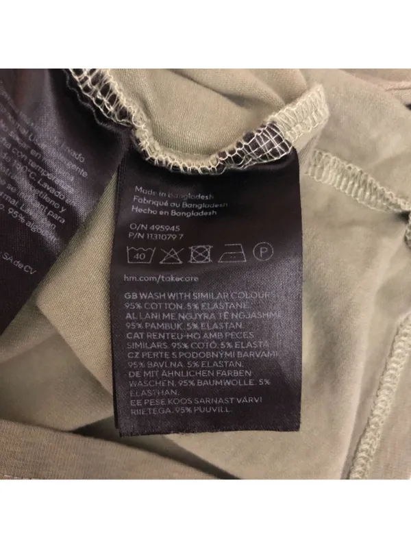 H&M Divided Green Scoop Neck Crop Top Short Sleeve XXS - Image 4