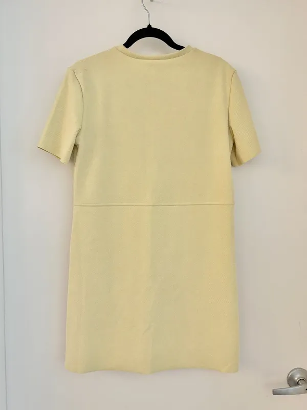 Zara Pastel Yellow Faux Suede Mini Dress Euro Summer Vactation Size S NWT - Image 7