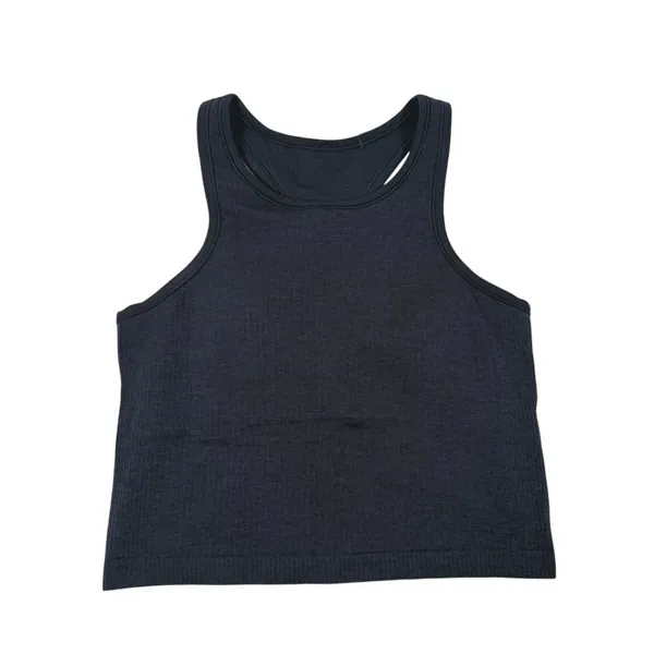 Lululemon Ebb To Street Crop Tank Size 10 Black Racerback Ribbed Seamless Gym - Image 2