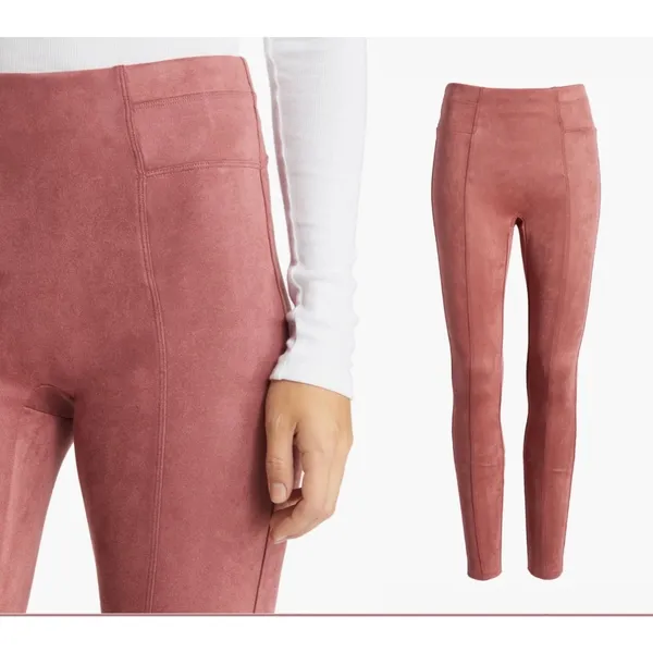 Spanx Faux-Suede Soft Leggings in Rich Rose Pink Size XL - Image 3