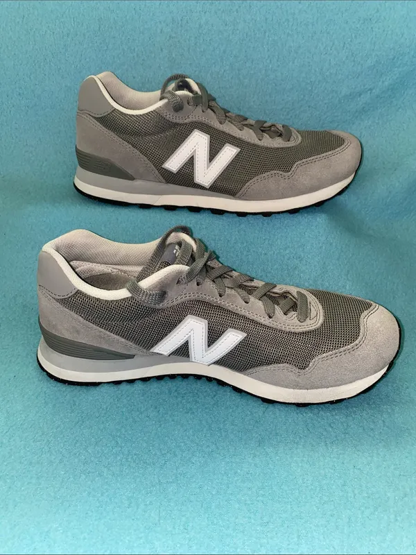 NEW BALANCE 515 suede sneakers gray white logo lace up low top NEW size 9.5 - Image 2