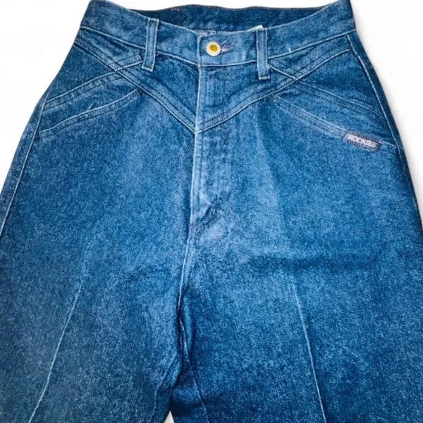 VTG Rockies Bareback Western Jeans Womens 9/10 High Rise V-Yoke Cowboy Denim 27 - Image 6