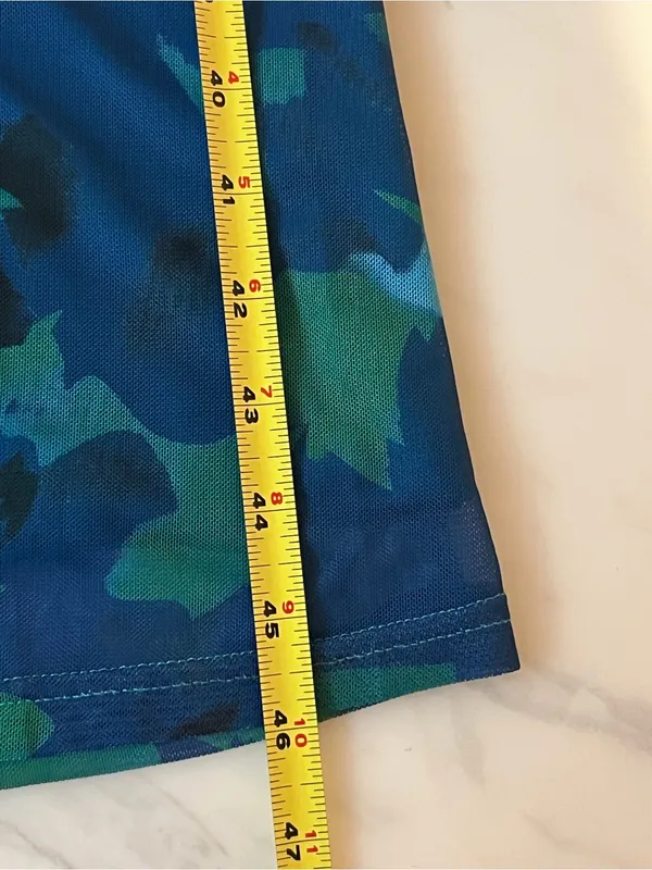 PrettyGarden Blue Green Floral Cowl Neck Maxi Dress Size Small - Image 6