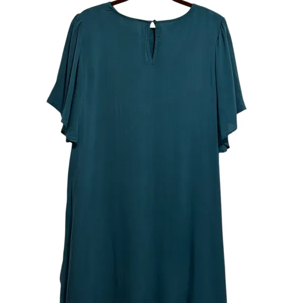 Entro Medium Bohemian Teal Floral Embroidered Dress - Image 2