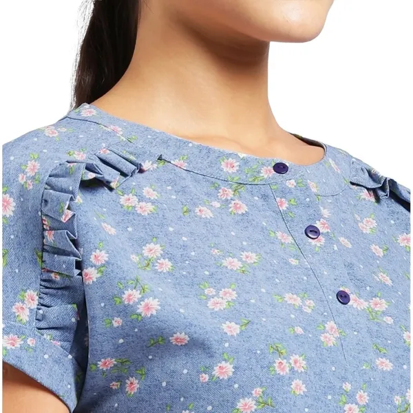 Zink London floral ruffle trim blouse - Image 4