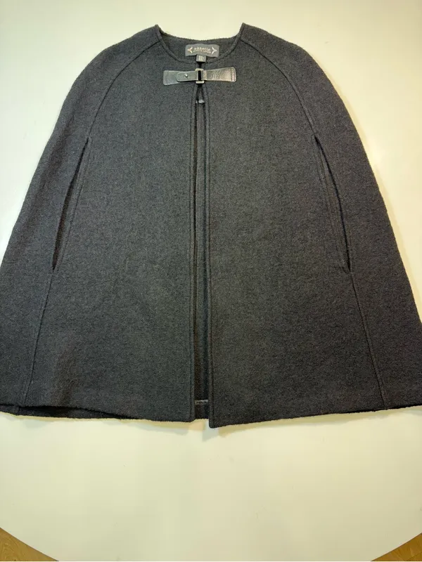 Nanette Lepore Wool Blend Dark Charcoal Cape Coat with Buckle - Image 2