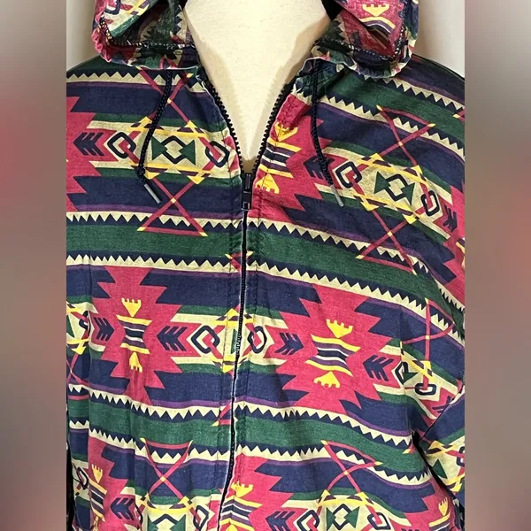 Vintage Southwestern Zip Up Hoodie - Image 3