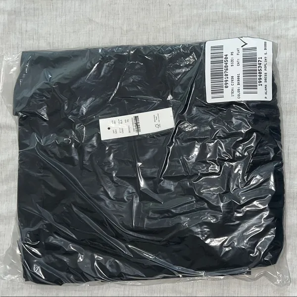 J. Crew Sleeveless Midi Dress Poplin Cotton Black Smocked Size Small Petite‎ - Image 3