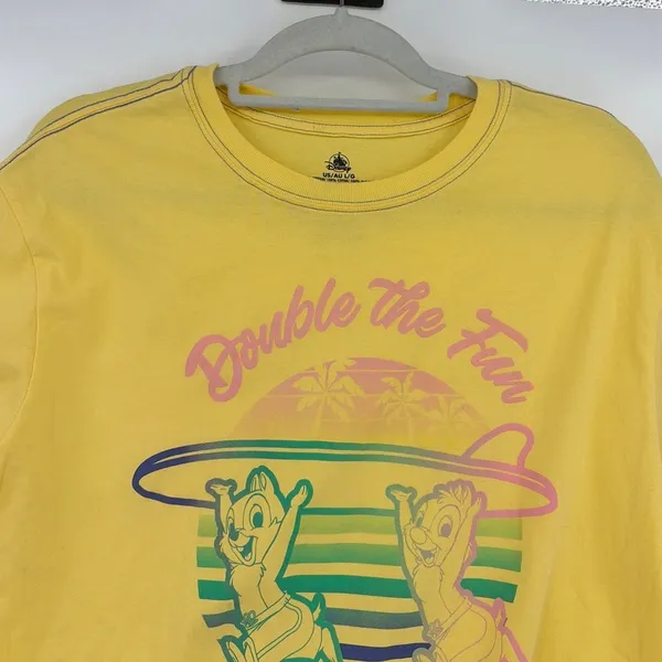 Disney Chip & Dale Y2K Womens T-Shirt Sz L Double the Fun Beachcore Surf Kawaii - Image 2