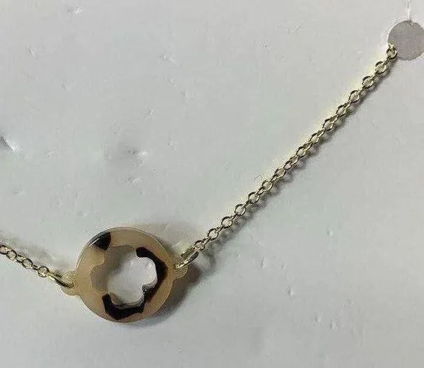 Salt and Pepper 14K Gold Dipped Leopard Print Necklace - Image 2