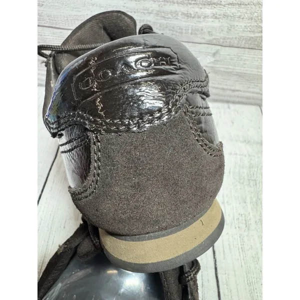 Coach Kodie Signature Sneaker A1390 Canvas/Patent Khaki/Brown Women's 8M - Image 6