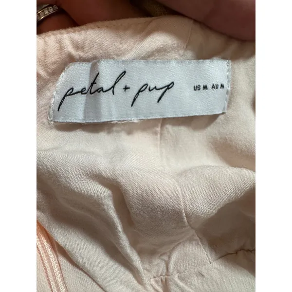 Petal + Pup Resort Summer Palm Tree Embroidered Linen Blend Dress Sz M - Image 6