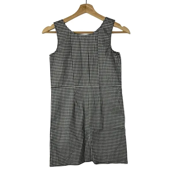 Tilly's White Fawn Black & White Square Plaid Button‎ Front Mini Dress M - Image 2
