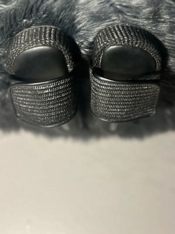 Aerie Straw Sandal Black Braided Strap Slide Sandals Size 7 - Image 4