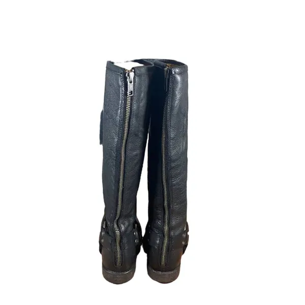 Frye Women’s Black Leather Phillip Harness Tall Riding Boots Back Zip Size 6 - Image 10