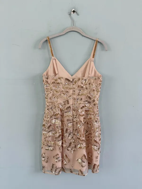 NWT Dress The Population Anya Champagne Multi Butterfly Sequin Beaded‎ Dress - Image 5