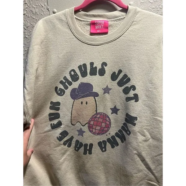 Super Mrkt. Ghouls Just Wanna Have Fun Halloween Crewneck Woman’s Size M/L - Image 3