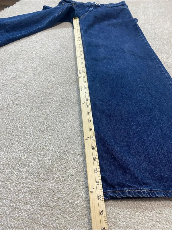 Mango Deep Indigo Wide-Leg Jeans Size 4 100% Cotton - Image 13