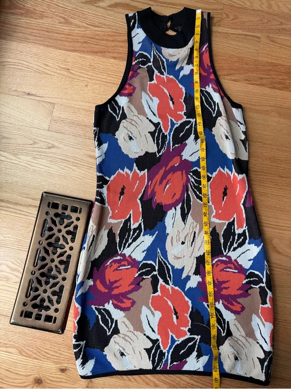 Ted Baker LILYIII Floral Knit Open Back Dress Size 4 - Image 8