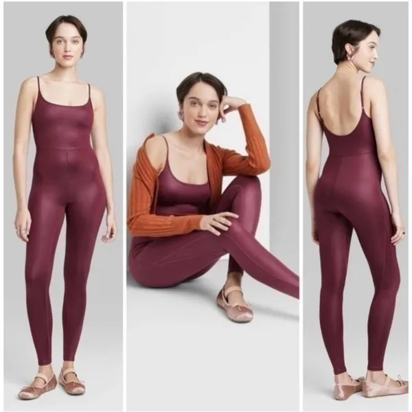 Wild Fable Liquid Burgundy Bodysuit Jumpsuit Woman’s Size Small | NWT - Image 4