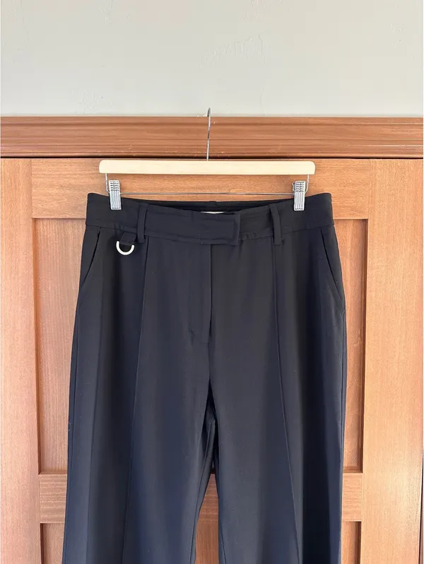 Zimmermann Wool Blend Woven Wide-Leg Pants Trousers in Black Women’s sz 4 Large - Image 4