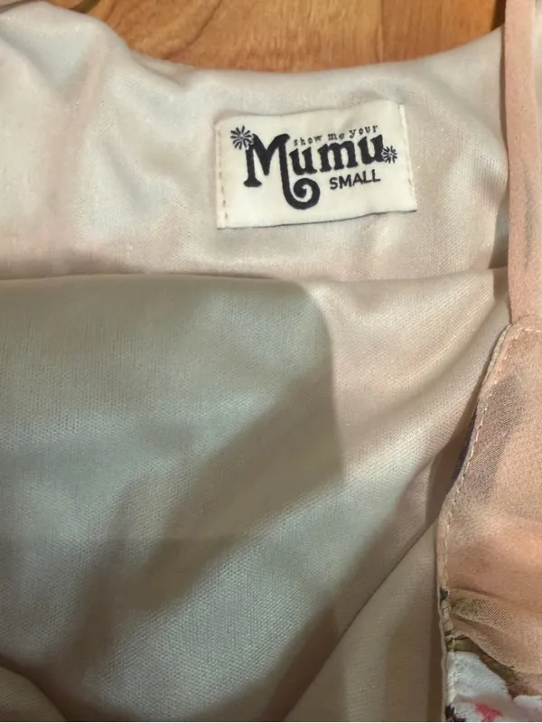 Show Me Your Mumu Women’s Beige Frida Bullhead Trapeze Mini Dress size Small - Image 5