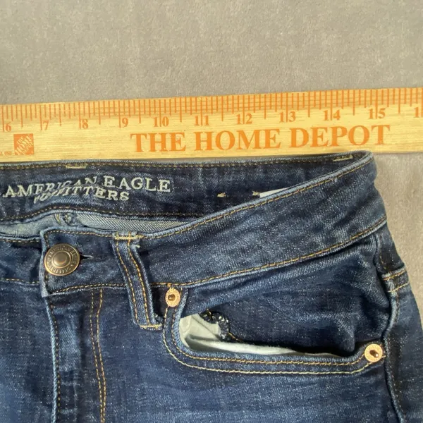 American Eagle Women Jeans Sz 6 Regular High‎ Rise Stretch Skinny Blue Jeggings - Image 7