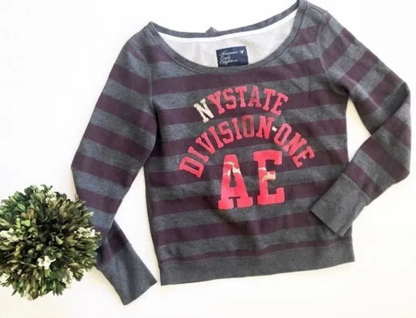 Womens American Eagle Campus Boatneck Sweatshirt - Sz M - Image 2