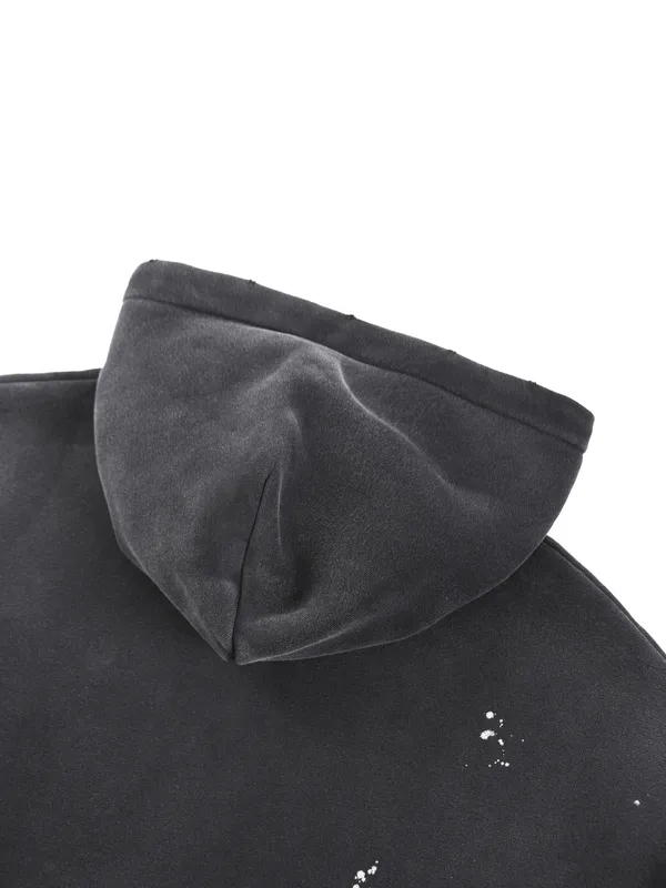 Vintage Washed Frayed Fleece Hoodie - Image 4