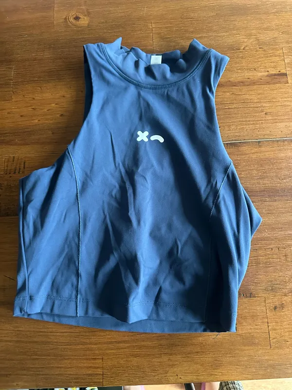 Jaunty workout crop high neck Blue Size M - Image 2