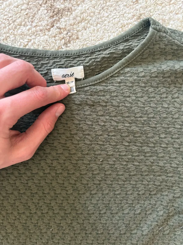 Aerie Green Textured Top - Image 2