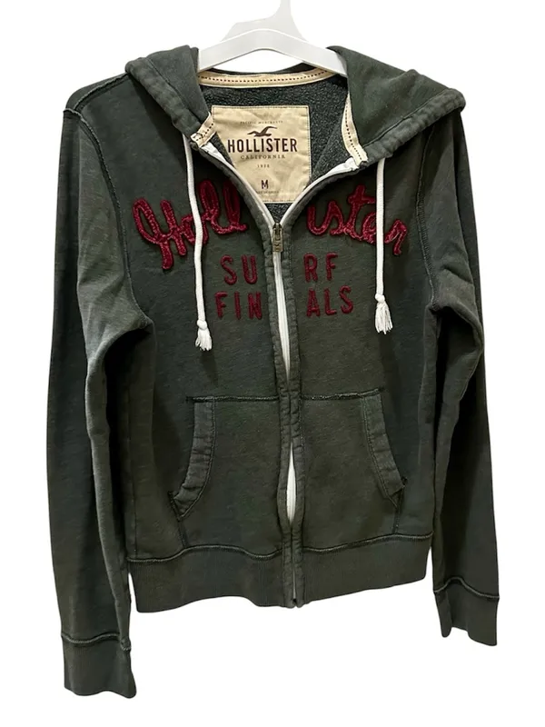 Y2k Hollister California Surf Finals full-zip fleece hoodie sweatshirt size M - Image 2