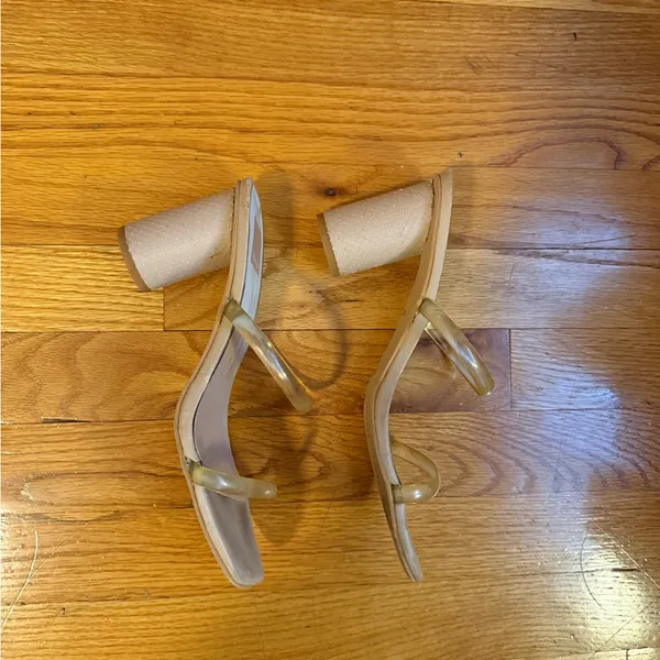 Dolce Vita neous Clear Beige Block Heel Sandals - Image 3