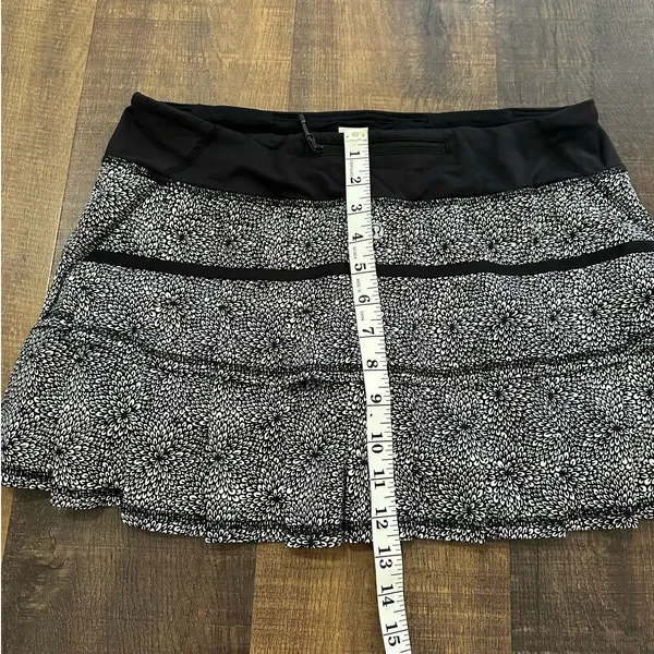 Lululemon Pace Rival Skirt Black White Floral Running Tennis Skort Size 8 - Image 9