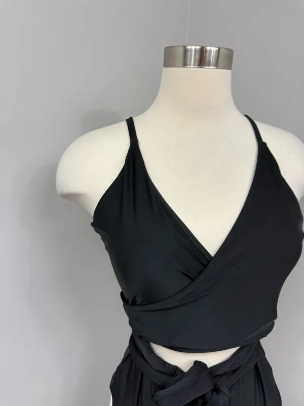 Aerie Black Wrap One Piece Swimsuit - Image 2