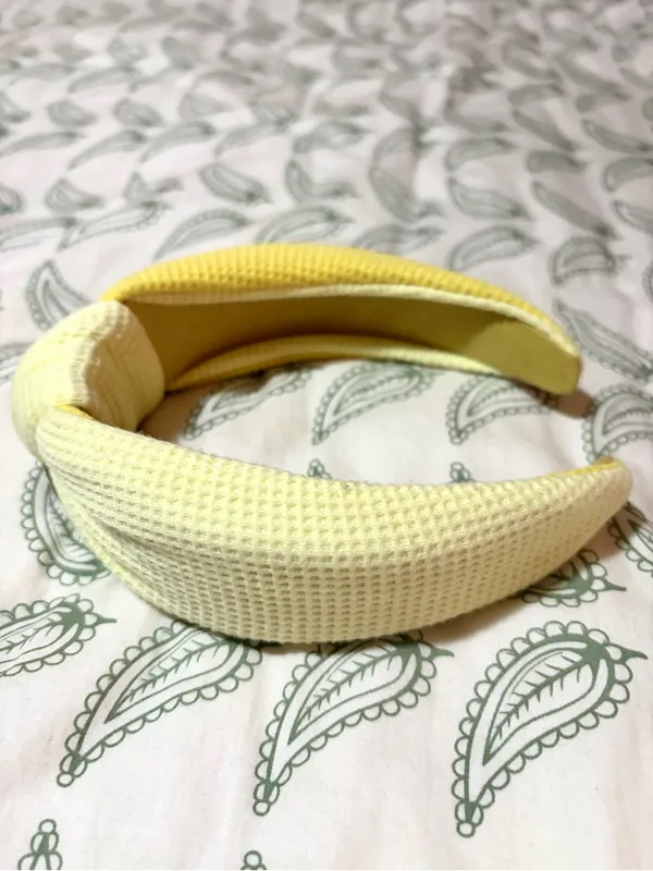 Anthropologie Pale Yellow Waffle Two Tone Knot Headband OS NWT - Image 6