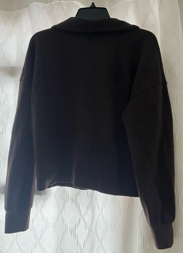Universal Threads Chocolate Brown Cropped Quarter Zip - Image 2