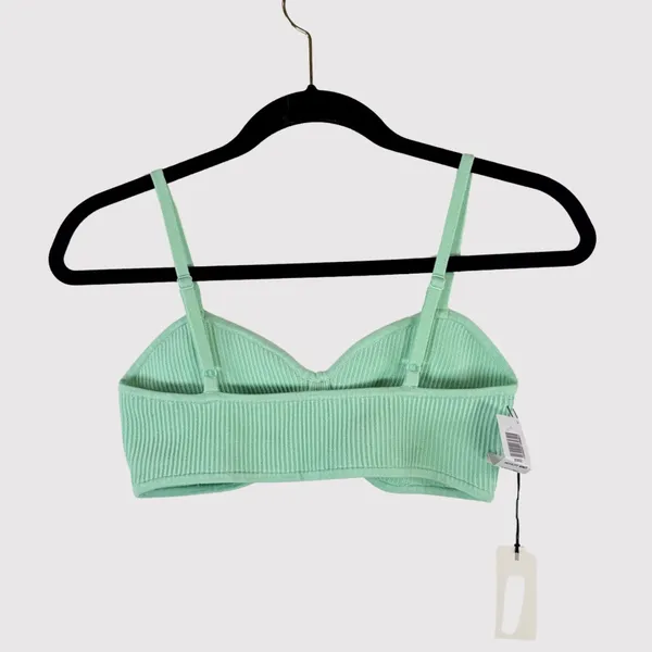 NWT Aritzia Babaton Womens Bra Green Sculpt Knit Ribbed Wireless Bralette Medium - Image 2
