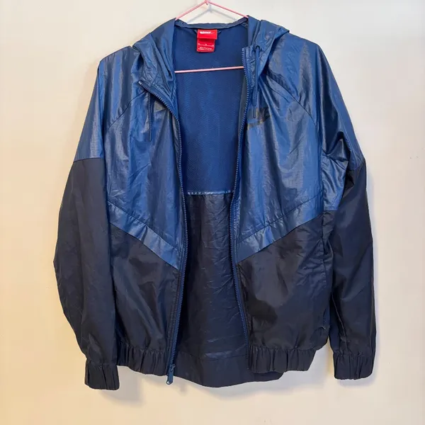 Nike Sportswear Windrunner Full Zip Windbreaker Rain Coat Jacket Blue Womens M - Image 2