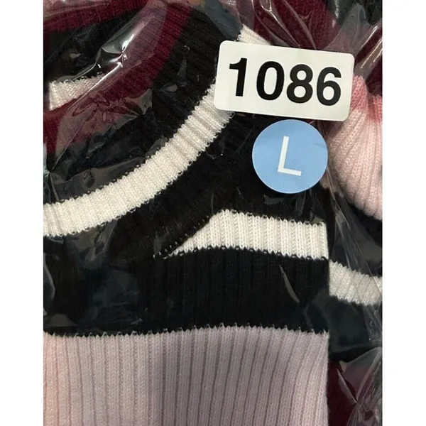 Karen Scott‎ Women Size Large Striped Mock Neck Long Sleeve Cotton Sweater - Image 5
