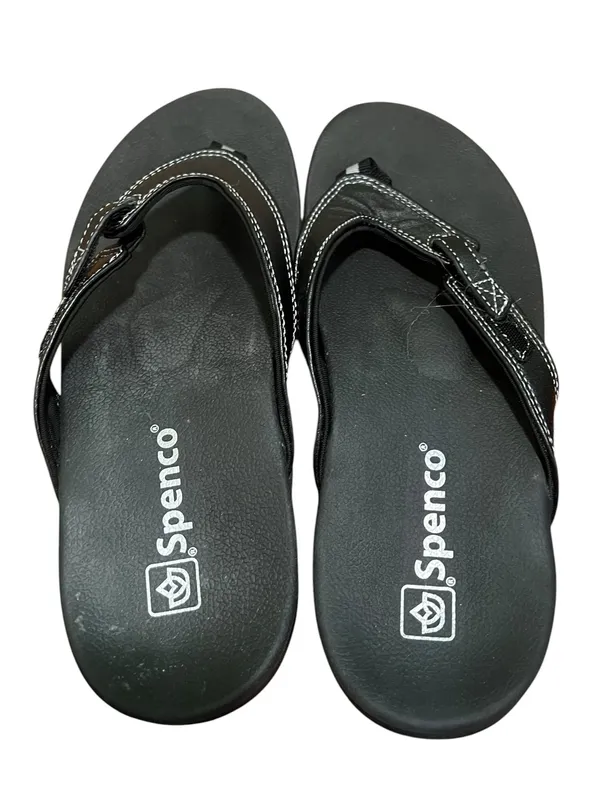 Spenco Women’s Size 8D Ava Orthotic Sandals Black‎ Adjustable Leather Thong - Image 6