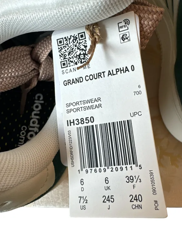 Adidas Grand Court Alpha Lace Up Sneakers Women's US 7.5 Collegiate Green NWB - Image 10