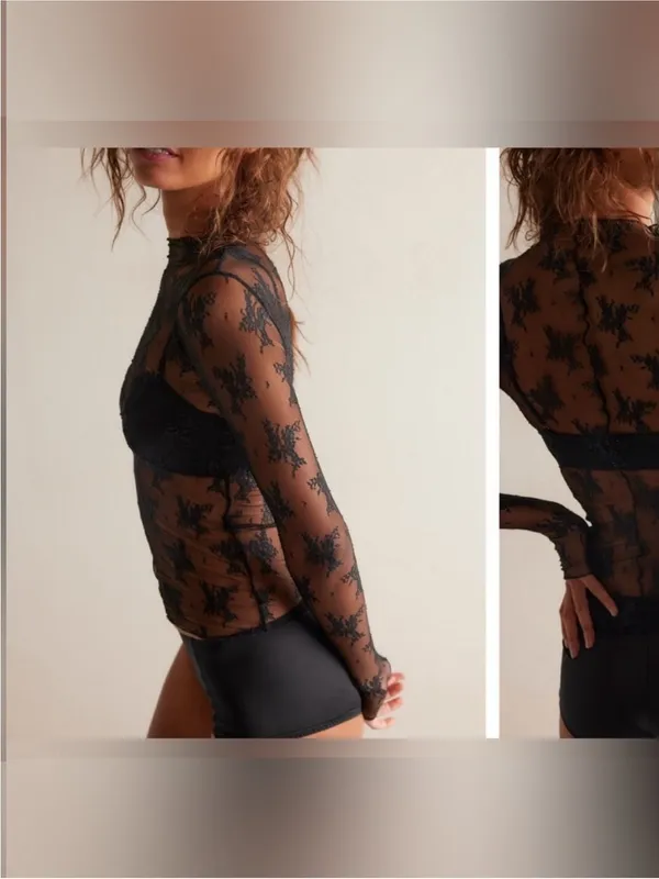 NWT Free People Intimately Lady Lux Layering Top - black - XS - Image 6